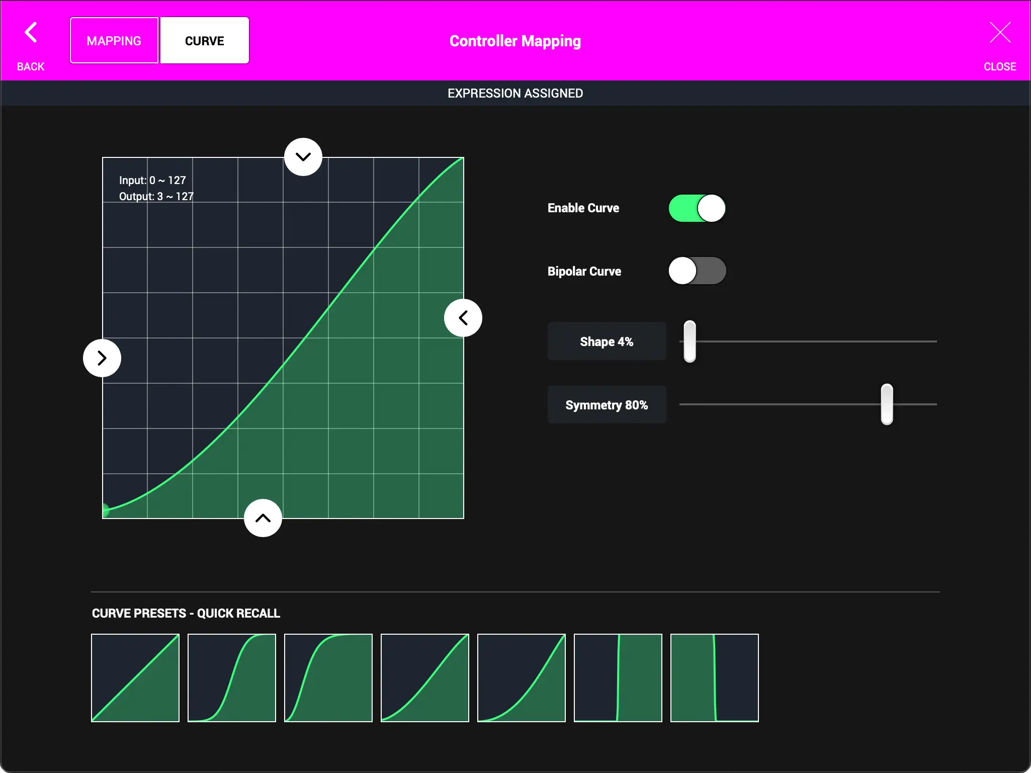MIDI Mapping - Curve